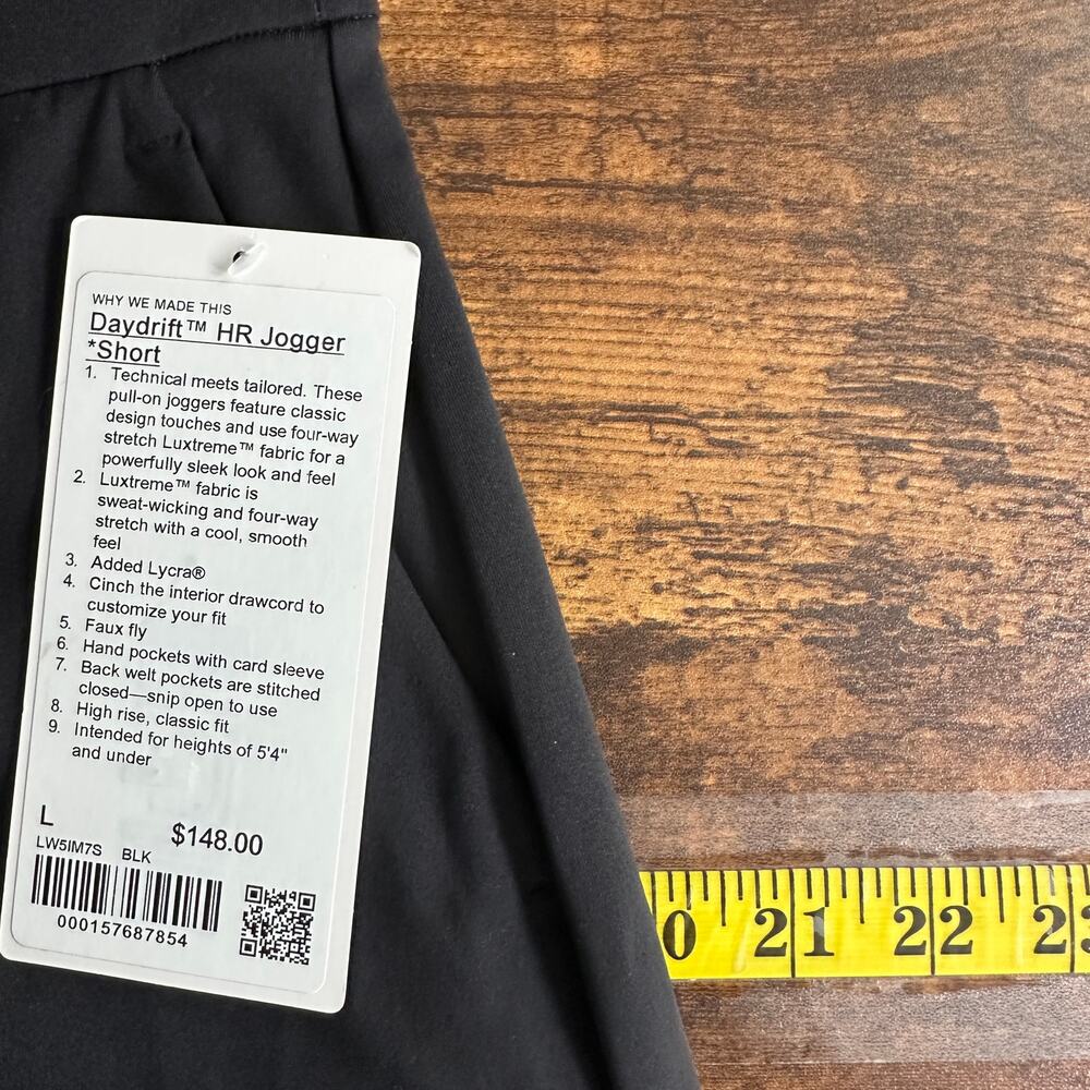 NWT Lululemon Daydrift High Rise Jogger Pants Large Black Travel Athleisure $148 - Picture 8 of 12